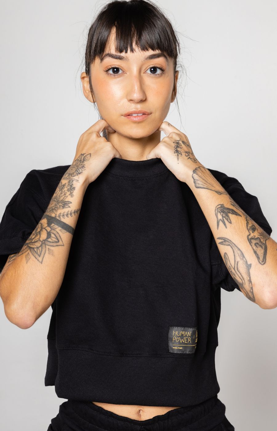 Cropped Human Power Preto