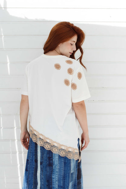 Camiseta Flores Renda