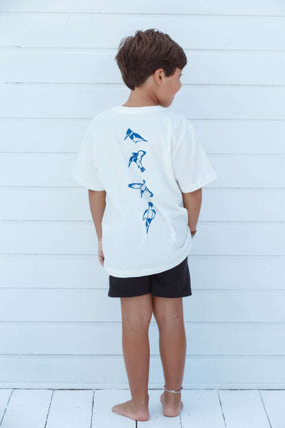 Camiseta Infantil Martim-pescador Off White