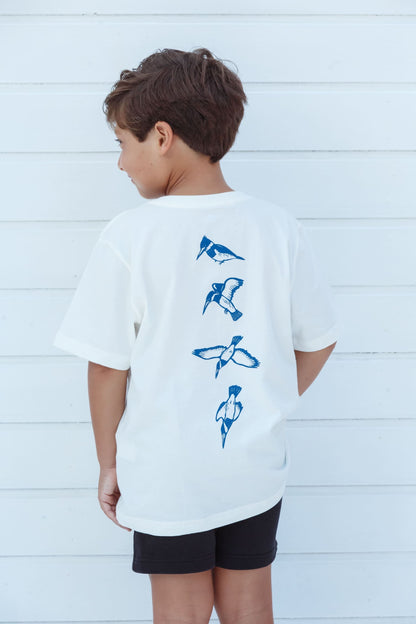 Camiseta Infantil Martim-pescador Off White