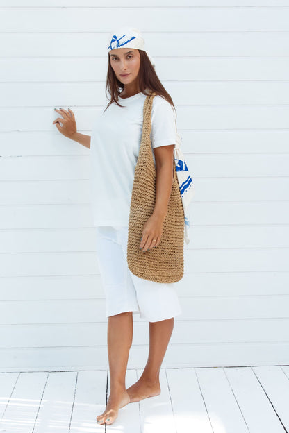 Lenço Off White com Azul – Martim-pescador